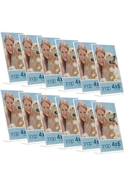SNAP 4 x 6 Clear Acrylic Self Standing Frame, Set of 12