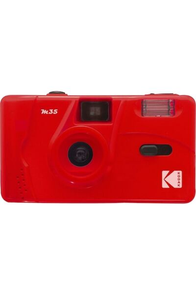 Kodak M35 reusable 35mm film camera, built-in flash, Red