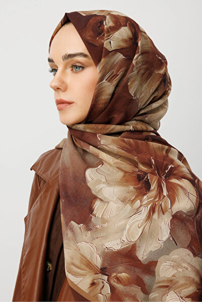 Mooncorn Dried Rose Pattern Hebei Silk Shawl