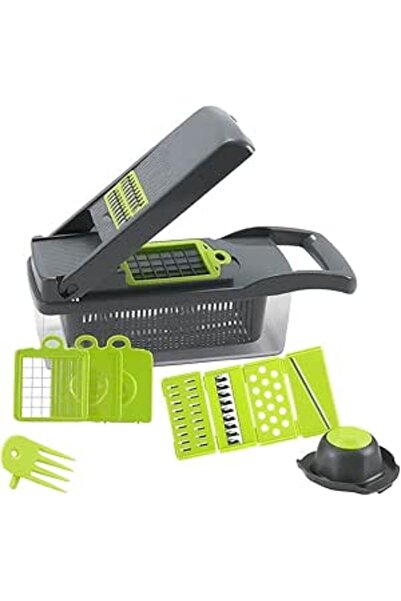 fitto قطاعة خضراوات - ماندولين يدوية متعددة الوظائف 12 في 1 مع 5 شفرات، خالية...