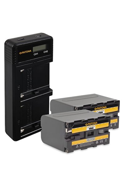 Patona Dual LCD Charger Pack, 2 x Batteries for Sony NP-F970