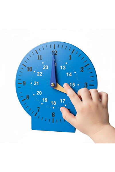 edumatoys ساعة تعليمية باللون الأزرق - تعلم مفهوم الوقت بطريقة ممتعة!