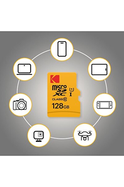 Kodak Premium Performance microSD 128 GB (UHS-I V10 U1, Class 10) with SD adapter