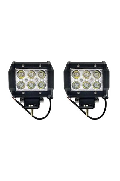 BZRSH Set de 2 proiectoare LED auto, Offroad, 18W, 12V-24V, dreptunghiulare, ...