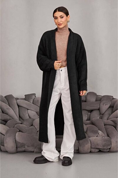 MY DEPO Women's Bearded Knitwear Soft Long Cardigan