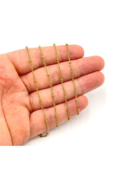 yfhobi 1 Metre- 0.40 mm Çelik Zincir, Kolye Zinciri, Takı Zinciri, Gold Renk,...