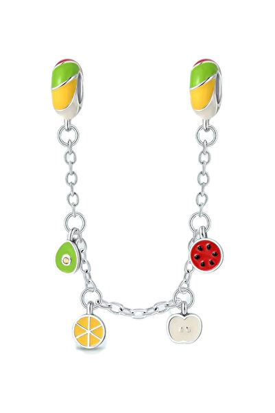 Fubena Avokado, Limon, Karpuz ve Elma Zincir Sallantılı Stoperli Charm