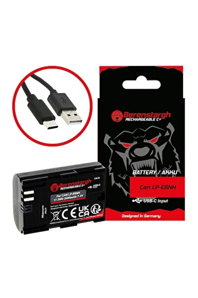 Berenstargh Baterie LP-E6NH, 2400 mAh, USB-C, pentru Canon EOS R5/R6/R6II/R7