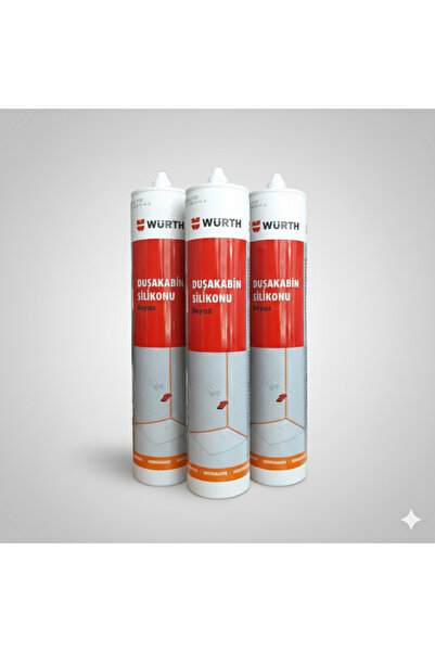 Würth Duşakabin Silikonu Beyaz Su Geçirmez ve Sızdırmaz 310 ml (3 Adet)