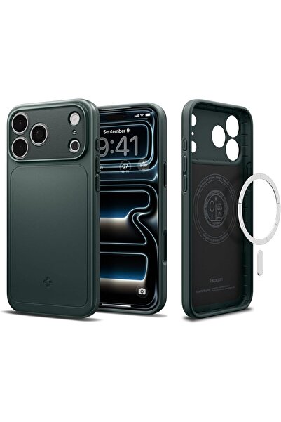 Spigen Thin Fit MagFit designed for iPhone 17 Pro Max case cover [MagSafe compatible] - Abyss Green