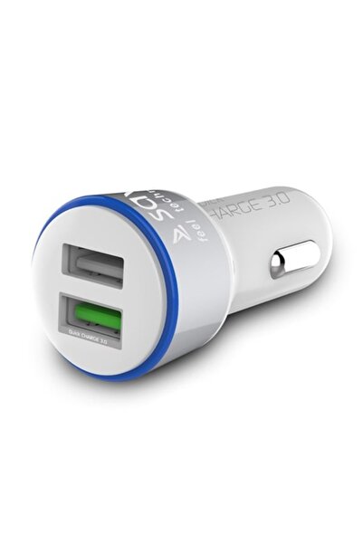 Savio Încărcător auto SA-06, încărcare rapidă 3.0, alb