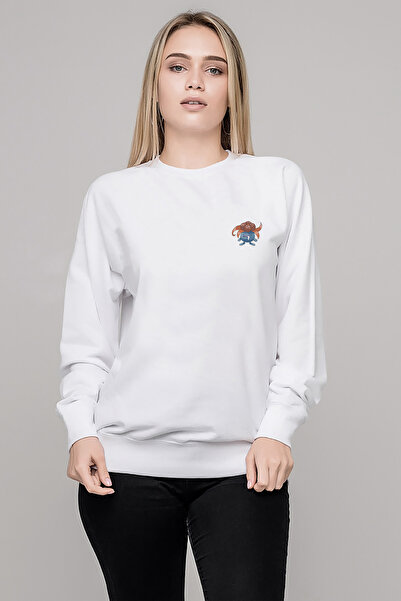 QIVI سويت شيرت بوكيمون أفينجرمون جلوم كوسايانا مطبوع للسيدات باللون الأبيض مح...