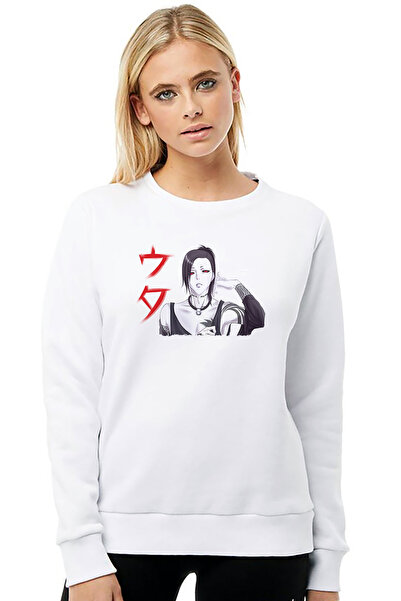 QIVI Anime Tokyo Ghoul Anteiku Printed White Women's Knitted Sweatshirt Long ...