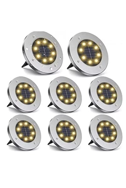 BZRSH Set de 8 lămpi solare de sol cu ​​8 LED-uri și senzor de lumină -