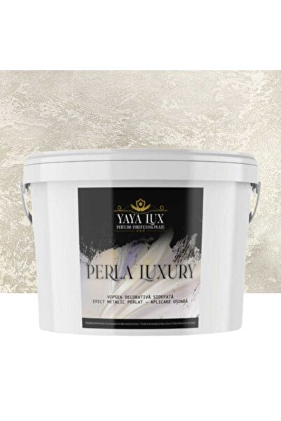 YaYa Color Vopsea decorativa de Lux, Perla Luxury cu Fulgi Perlati, Bej Deschis, 2 Litri