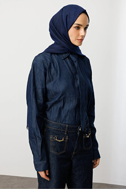 Mooncorn Sapphire Wool Silk Shawl