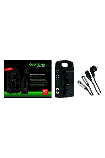 Patona Încărcător DUAL Premium Gold Mount pentru Panasonic AN-190W BL-BP150 BP-150S cu cablu XLR cu 4 pini