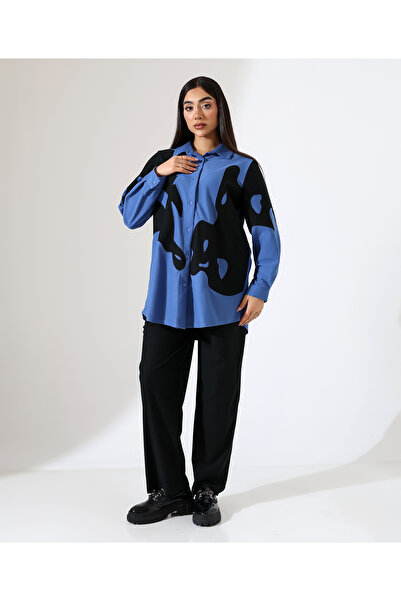 Fi'l Arz Fashion Embroidery Detail Two Piece Shirt Set