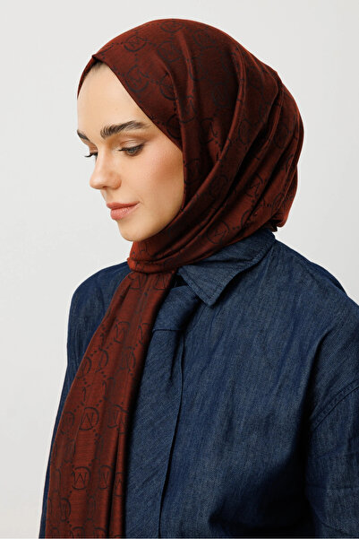 Mooncorn Red Brown Wool Silk Shawl