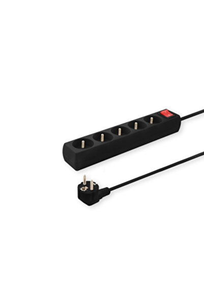 Savio prelungitor, 1,5 m, 5 prize, negru