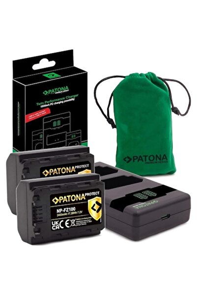 Patona Încărcător premium dual PD cu 2 baterii NP-FZ100 și microfibră Smardy
