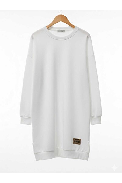 NiLi White Crew Neck 2 Thread Casual Comfortable Dress