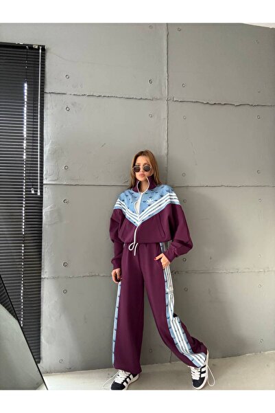 bonibon butikk Women's Quality Luxury Clothing Double Face Fabric High Quality Bottom Top Set