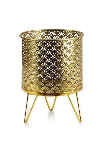 MONDEX Ghiveci decorativ pentru flori, Mondex, Metal, 18 x 23,5 cm, Auriu