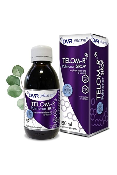 DVR Sirop pentru sistemul respirator, Telom-R Pulmonar, 150 ml, fără zahăr, m...