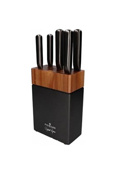 ZWIEGER Set de cuțite Darque cu 5 piese și bloc de lemn, negru