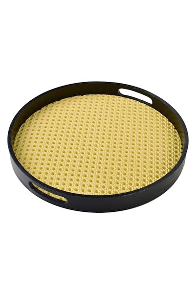 MONDEX Tavă de servire DAZ 35x35x4 cm - Neagră cu interior în carouri