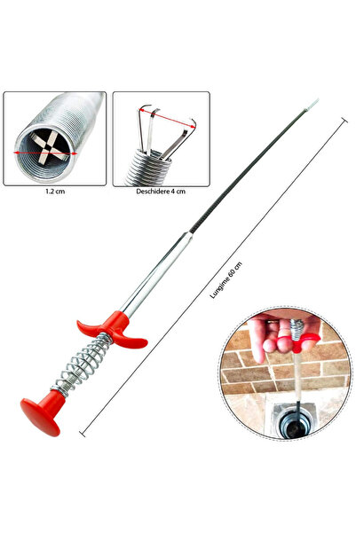 SUPER TRENDS SUPER TRENDS® Pipe Unblocker, Snake Type, Stainless Steel, Flexible