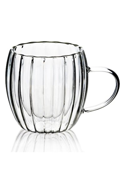 MONDEX Cană PETER din sticlă borosilicată, 240 ml, 8,2x5,5x9 cm, transparentă, design modern