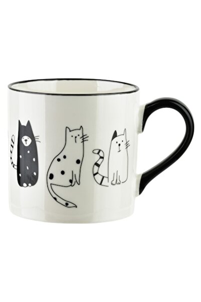 Affekdesign By Mondex Cană COTTELLO, 370ml, 9x13x9cm, porțelan, motive cu pisici