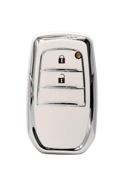 VTH Husă cheie cu 2 butoane pentru Toyota Hilux, Innova, Rav4, Fortuner, Yaris - Albă