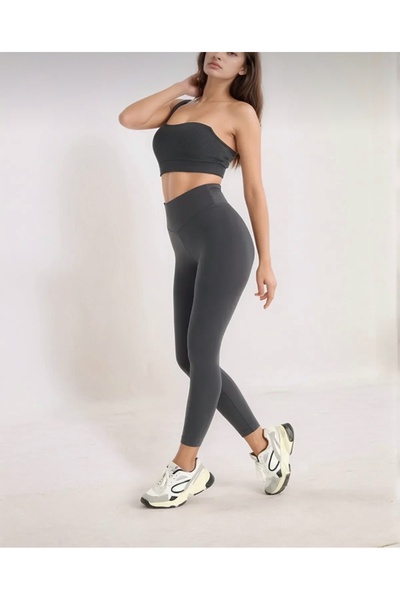 ALKY STORE Yüksek Bel Polarlı Şardonlu Kışlık Toparlayıcı Tayt