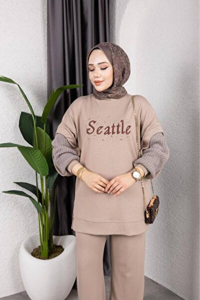 Tebrikler tekstil Women's Hijab Suit Blouse+Pants Model G3993