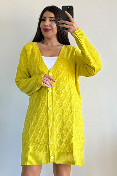 CİDDE Tricotaj pentru femei Cardigan lung tunică ALB