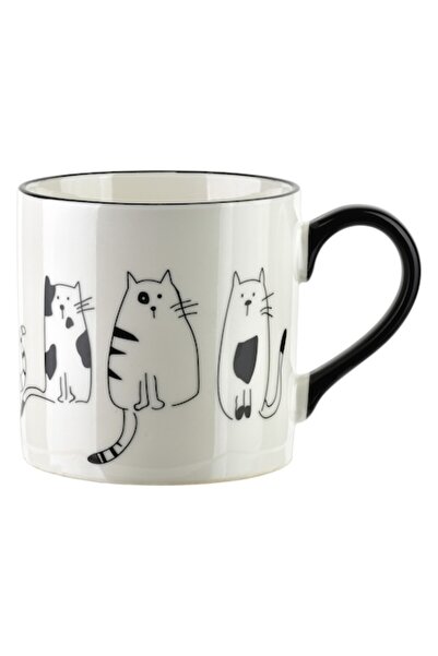 Affekdesign By Mondex Cană COTTELLO, 370ml, 9x13x9cm, porțelan, motive cu pisici