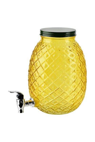 Allesken Modern Kitchen pineapple-shaped glass dispenser with tap, 4L