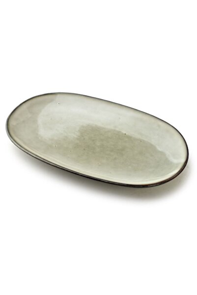 MONDEX BASIC NATURE Oval Platter, Ceramic, Design, Green, 31x18cm