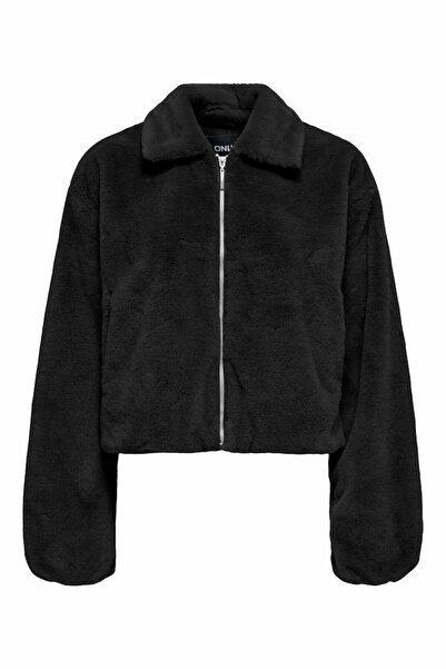 ONLY Γυναικείο μαύρο μπουφάν Onldana Life Faux Fur Jacket Cc Otw Jacket 15348987-Μαύρο