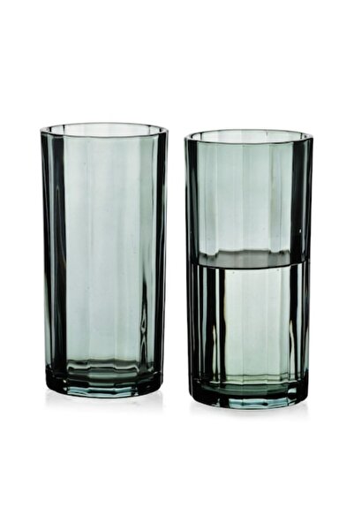 Allesken Set of 4 ELISE STRIPES glasses 360 ml, green, 7x7x15 cm