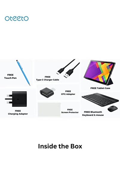 OTEETO TAB 10 Pro plus Tablet 5G + Wifi with case keyboard and mouse – 8GB / 512GB – Gray
