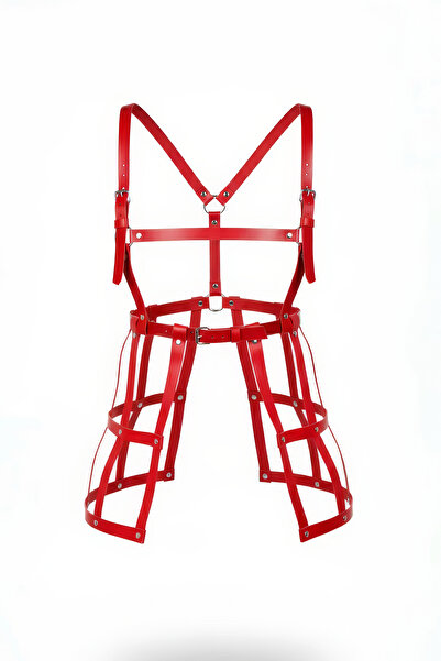 Angels Passion Red Leather Skirt Laser Cut Leather Skirt