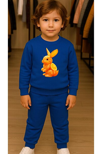 playwear Dječji set majica s kapuljačom, narančasti zec, za devojčice i dečak...
