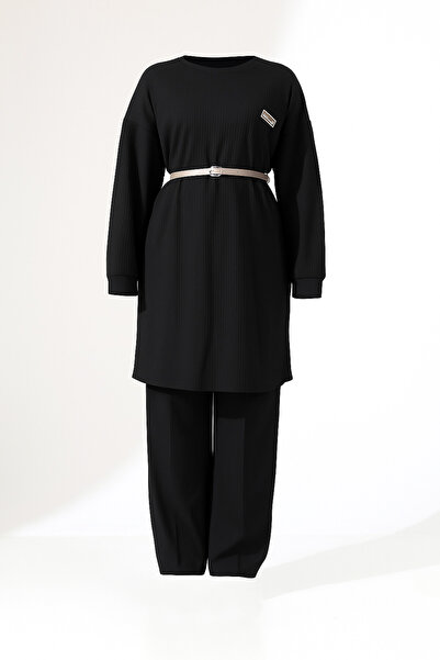 Fi'l Arz Fashion Women's Belt Detail Thessaloniki Trend Two Piece Set