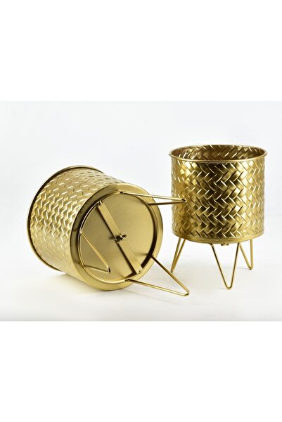 MONDEX Set de 2 ghivece, Mondex, Metal, 20 x 30 cm / 18 x 23,5 cm, Auriu