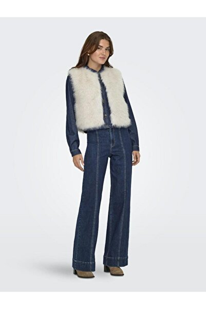 ONLY Кадін Бей Дждіора Фокс Фур Вайсткот Отв Сє Єлек 15359348-Берч