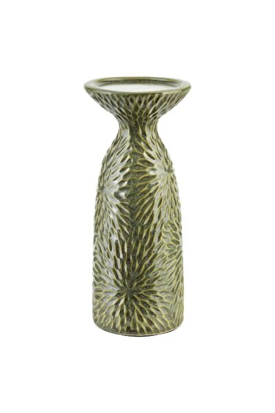 MONDEX Suport lumânare YARINE VERDE, 11x10x25,5 cm, ceramică verde